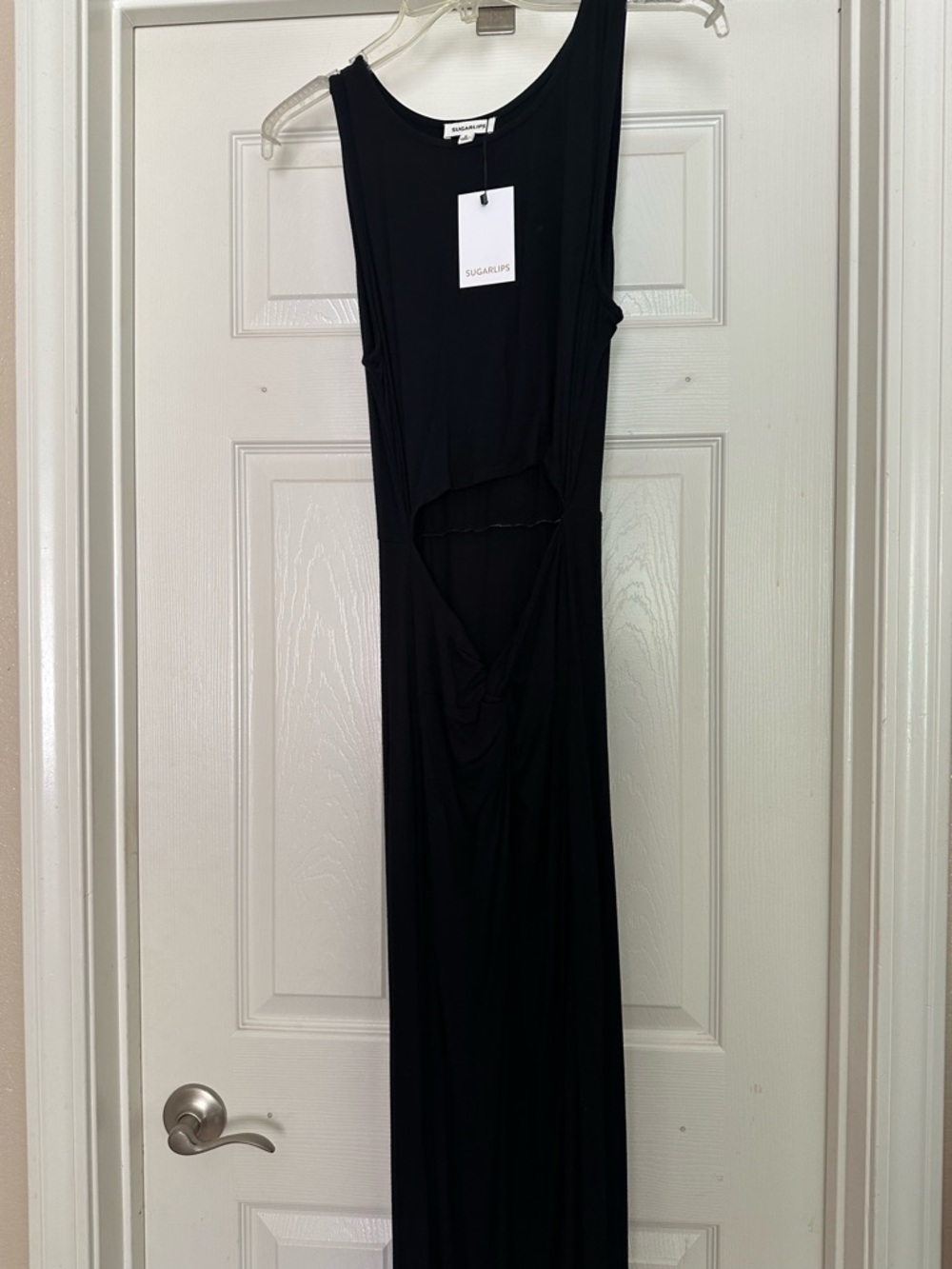Sugarlips Black Asymmetrical Cutout Maxi Dress